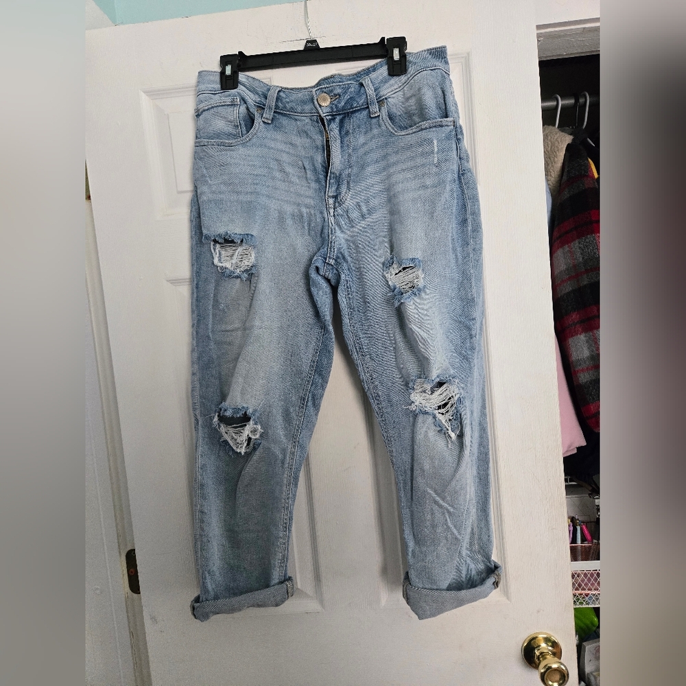 Maurices Distressed Cropped Denim Jeans